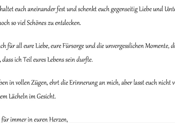 Wie schreibe ich einen passenden Text?